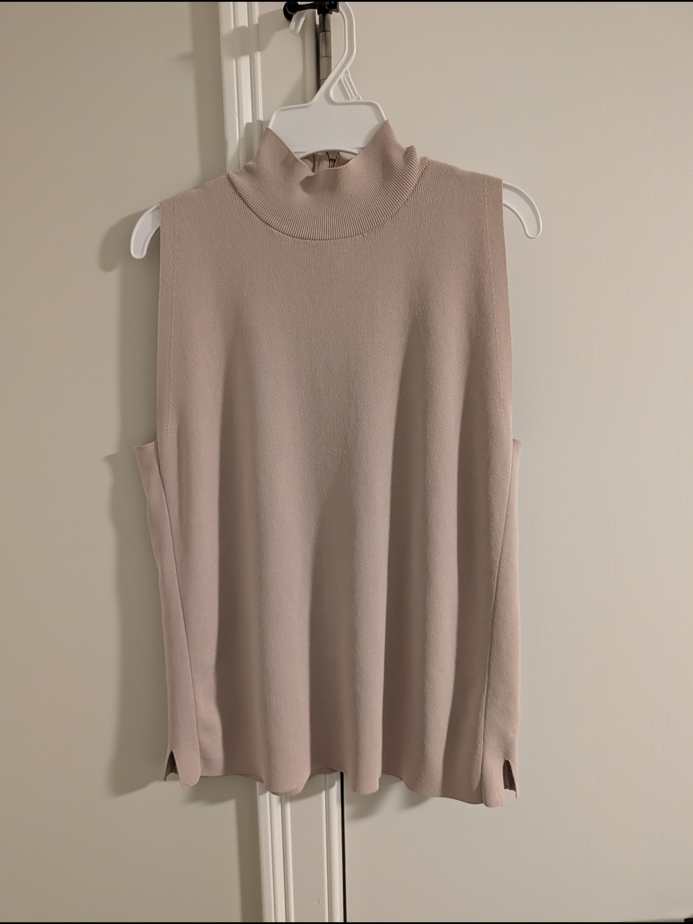 Reiss Sleeveless Mock Neck Top in Blush
